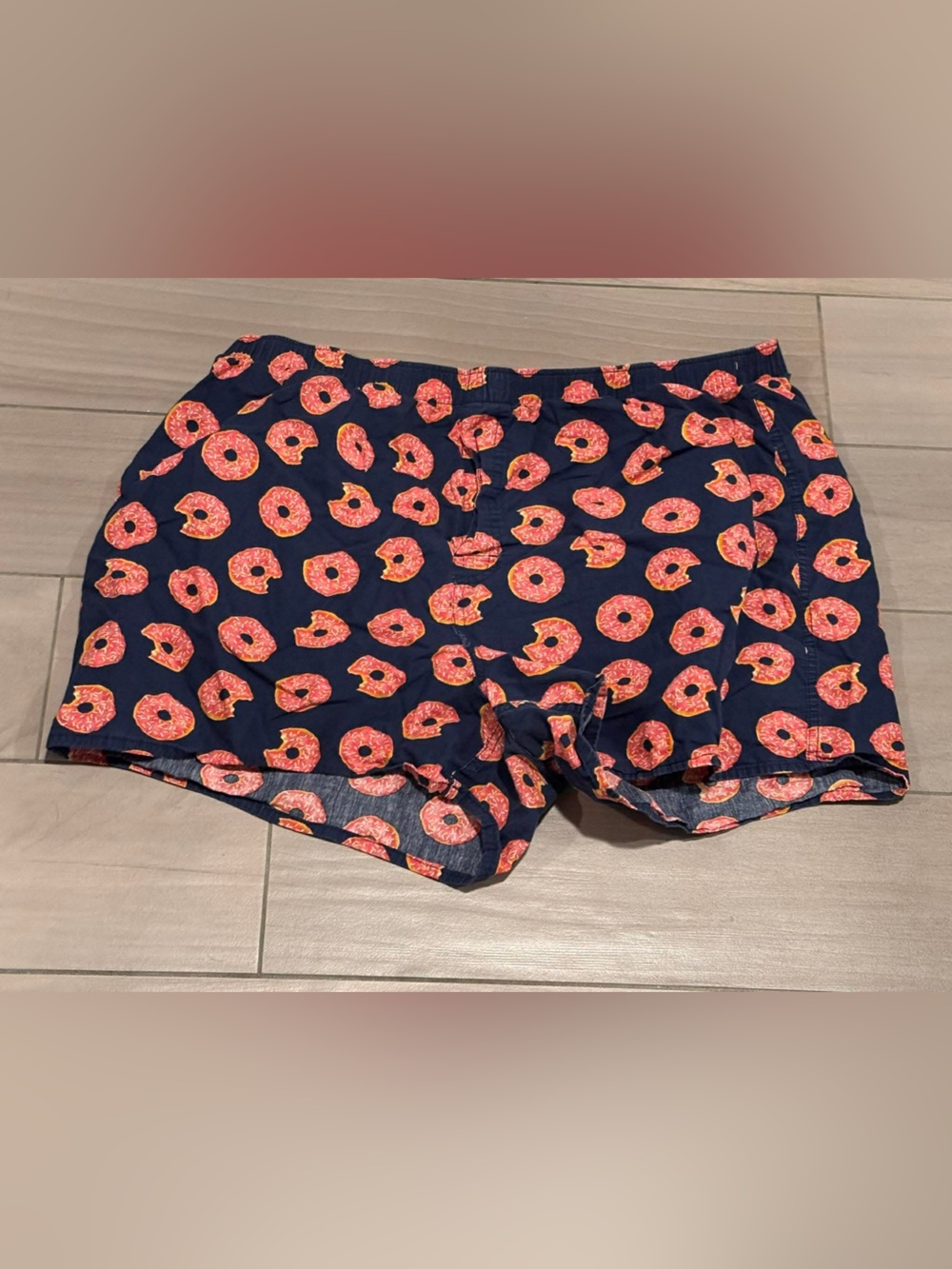 Old navy Men's Navy Boxer Briefs with Pink Donut Print XL